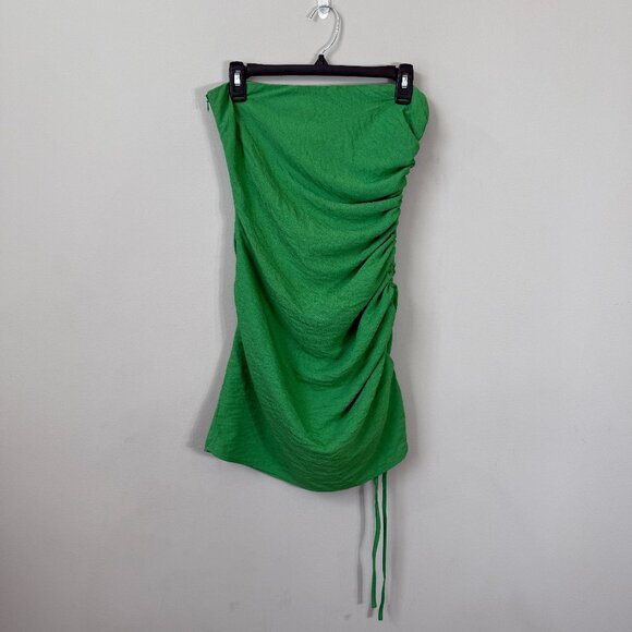 SNDYS x Molly King Nobu Mini Dress Womens 6 Green Strapless Ruched Revolve Party - Picture 4 of 16